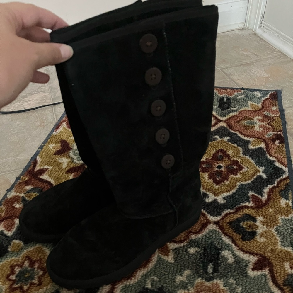 UGG black suede calf high boots - Picture 2 of 6